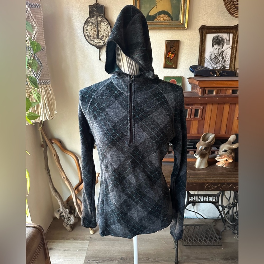 Ibex Merino Wool Half Zip Pullover With Hood
